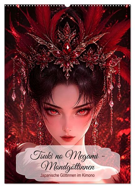 Tsuki no Megami - Mondgöttinnen (Wandkalender 2027 DIN A2 hoch) CALVENDO Monatskalender
