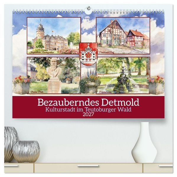 Bezauberndes Detmold (hochwertiger Premium Wandkalender 2027 DIN A2 quer) Kunstdruck in Hochglanz