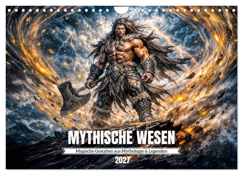Mythische Wesen - Magische Gestalten aus Mythologie und Legenden (Wandkalender 2027 DIN A4 quer) CALVENDO Monatskalender