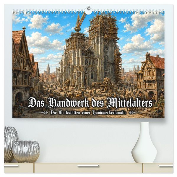 Das Handwerk des Mittelalters - Die Werkstätten einer Handwerkerfamilie (hochwertiger Premium Wandkalender 2027 DIN A2 quer) Kunstdruck in Hochglanz