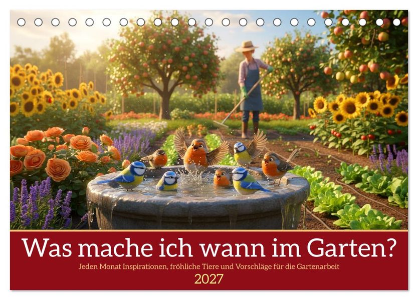 Was mache ich wann im Garten (Tischkalender 2027 DIN A5 quer) CALVENDO Monatskalender