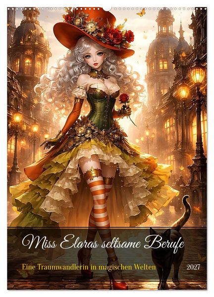 Miss Elaras seltsame Berufe (Wandkalender 2027 DIN A2 hoch) CALVENDO Monatskalender