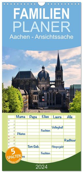 Familienplaner 2027 - Aachen - Ansichtssache mit 5 Spalten (Wandkalender 21 x 45 cm) CALVENDO