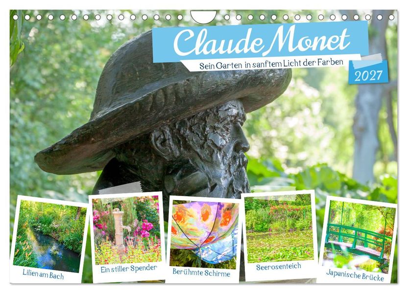 Claude Monet - Sein Garten in sanftem Licht (Wandkalender 2027 DIN A4 quer) CALVENDO Monatskalender