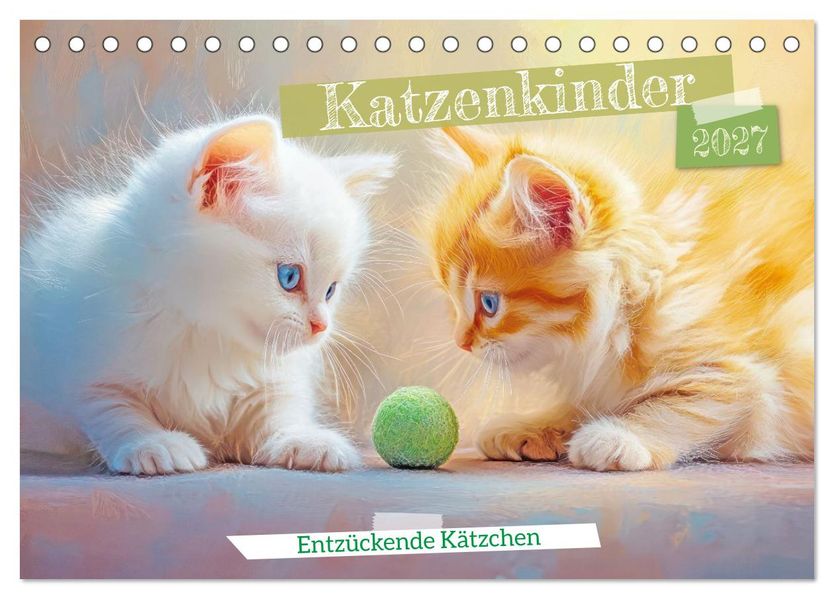Katzenkinder - Entzückende Kätzchen (Tischkalender 2027 DIN A5 quer) CALVENDO Monatskalender