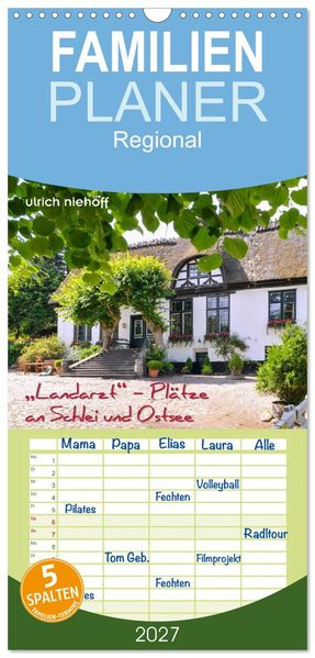 Familienplaner 2027 - 'Landarzt' - Plätze an Schlei und Ostsee mit 5 Spalten (Wandkalender 21 x 45 cm) CALVENDO