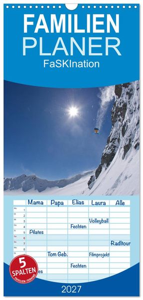 Familienplaner 2027 - Faskination mit 5 Spalten (Wandkalender 21 x 45 cm) CALVENDO
