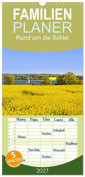 Familienplaner 2027 - Rund um die Schlei mit 5 Spalten (Wandkalender 21 x 45 cm) CALVENDO