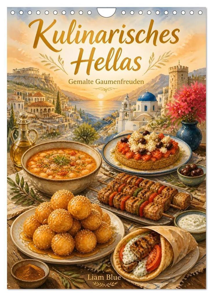 Kulinarisches Hellas - Gemalte Gaumenfreuden (Wandkalender 2027 DIN A4 hoch) CALVENDO Monatskalender