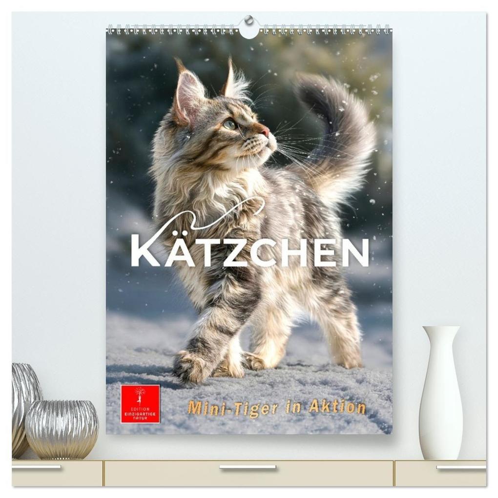 Kätzchen - Mini-Tiger in Aktion (hochwertiger Premium Wandkalender 2027 DIN A2 hoch) Kunstdruck in Hochglanz