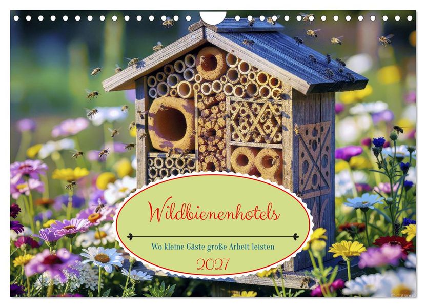 Wildbienenhotels (Wandkalender 2027 DIN A4 quer) CALVENDO Monatskalender