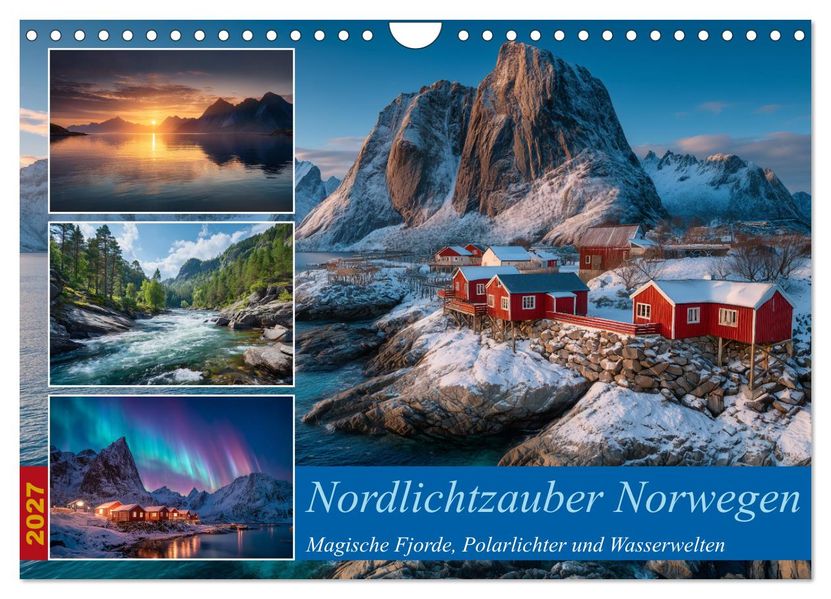 Nordlichtzauber Norwegen (Wandkalender 2027 DIN A4 quer) CALVENDO Monatskalender