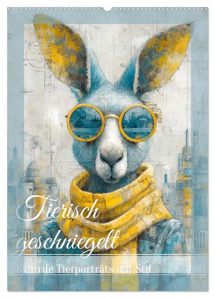 Tierisch geschniegelt (Wandkalender 2027 DIN A2 hoch) CALVENDO Monatskalender