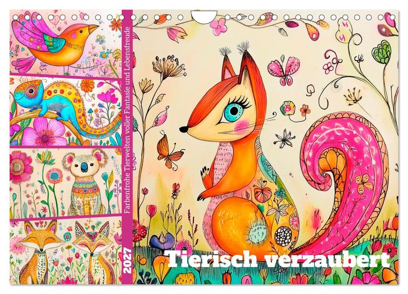 Tierisch verzaubert (Wandkalender 2027 DIN A4 quer) CALVENDO Monatskalender