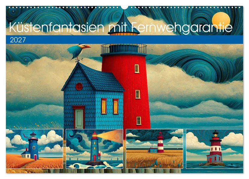 Küstenfantasien mit Fernwehgarantie (Wandkalender 2027 DIN A2 quer) CALVENDO Monatskalender