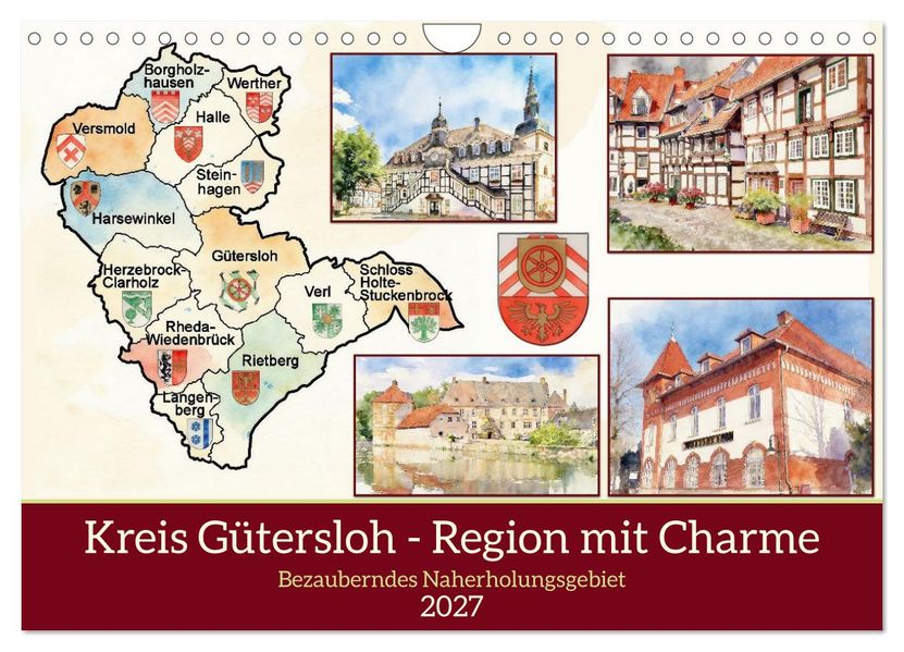 Kreis Gütersloh - Region mit Charme (Wandkalender 2027 DIN A4 quer) CALVENDO Monatskalender