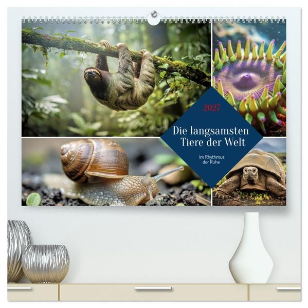 Die langsamsten Tiere der Welt (hochwertiger Premium Wandkalender 2027 DIN A2 quer) Kunstdruck in Hochglanz