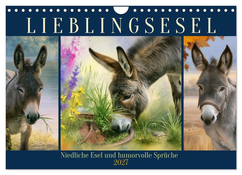 Lieblingsesel (Wandkalender 2027 DIN A4 quer) CALVENDO Monatskalender