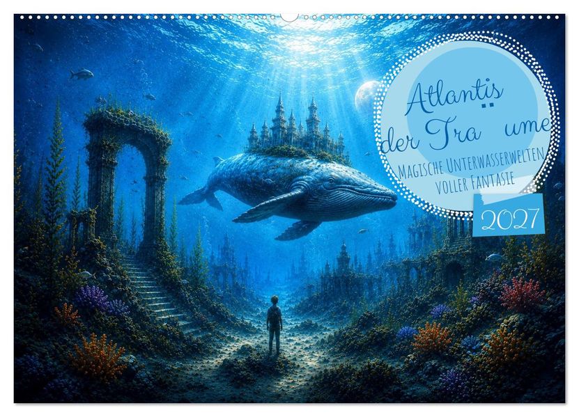 Atlantis der Traume - Magische Unterwasserwelten voller Fantasie (Wandkalender 2027 DIN A2 quer) CALVENDO Monatskalender