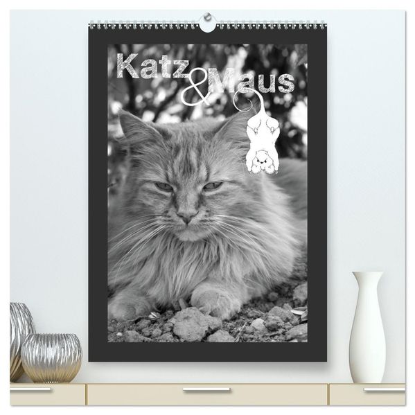 Katz & Maus (hochwertiger Premium Wandkalender 2027 DIN A2 hoch) Kunstdruck in Hochglanz