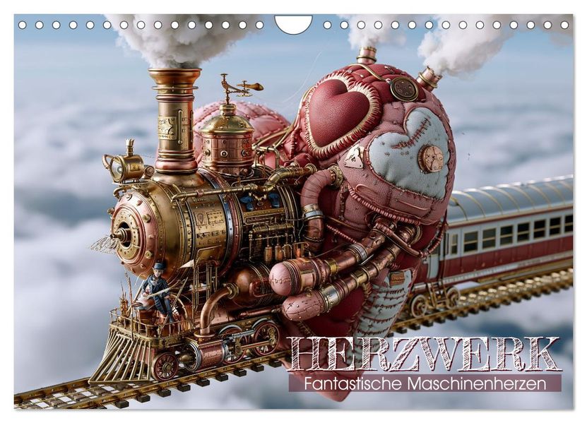 Herzwerk. Fantastische Maschinenherzen (Wandkalender 2027 DIN A4 quer) CALVENDO Monatskalender