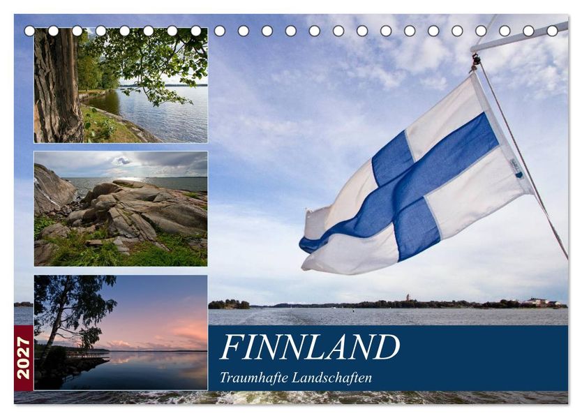 FINNLAND Traumhafte Landschaften (Tischkalender 2027 DIN A5 quer) CALVENDO Monatskalender