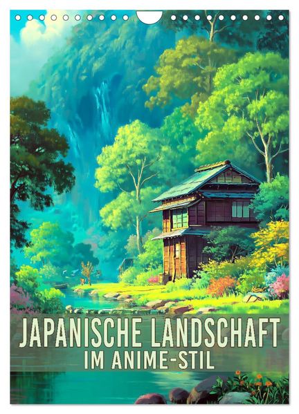 Japanische Landschaft - im Anime-Stil (Wandkalender 2027 DIN A4 hoch) CALVENDO Monatskalender