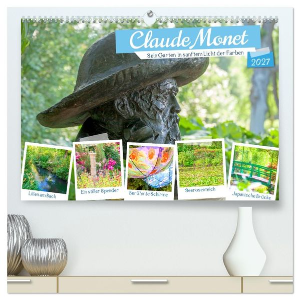 Claude Monet - Sein Garten in sanftem Licht (hochwertiger Premium Wandkalender 2027 DIN A2 quer) Kunstdruck in Hochglanz