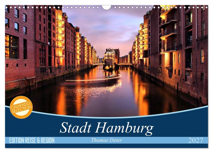 Stadt Hamburg (Wandkalender 2027 DIN A3 quer) CALVENDO Monatskalender