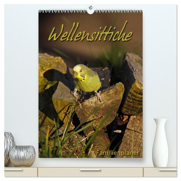 Wellensittiche (hochwertiger Premium Wandkalender 2027 DIN A2 hoch) Kunstdruck in Hochglanz