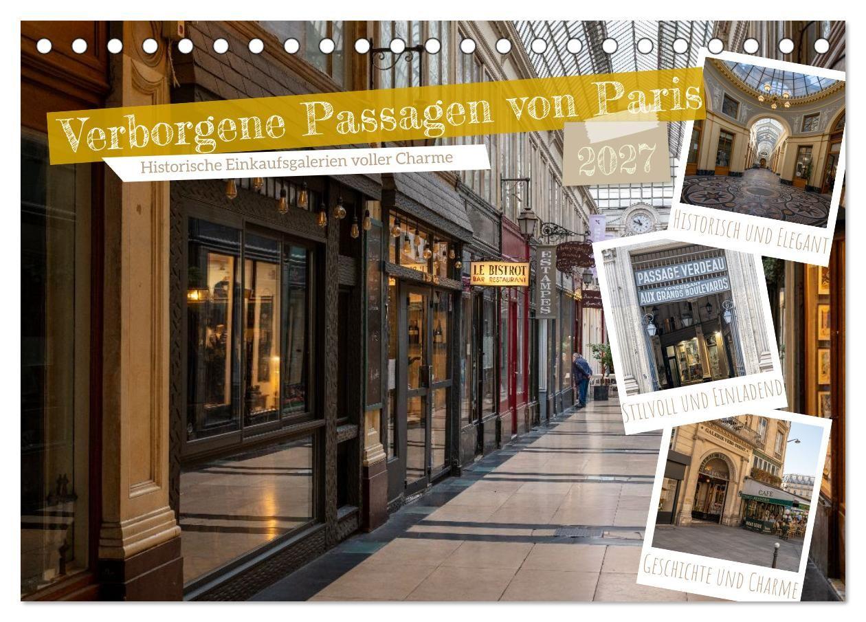 Verborgene Passagen von Paris (Tischkalender 2027 DIN A5 quer) CALVENDO Monatskalender