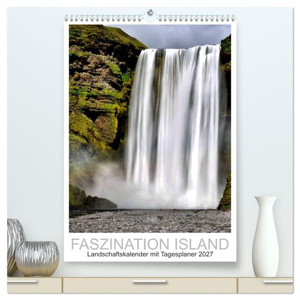 Faszination Island - Landschaftskalender mit Tagesplaner 2027 / Planer (hochwertiger Premium Wandkalender 2027 DIN A2 hoch) Kunstdruck in Hochglanz