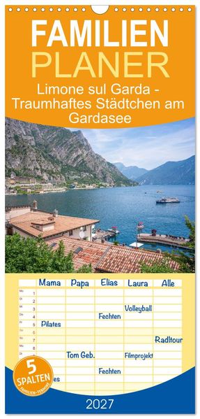 Familienplaner 2027 - Limone sul Garda - Traumhaftes Städtchen am Gardasee mit 5 Spalten (Wandkalender 21 x 45 cm) CALVENDO