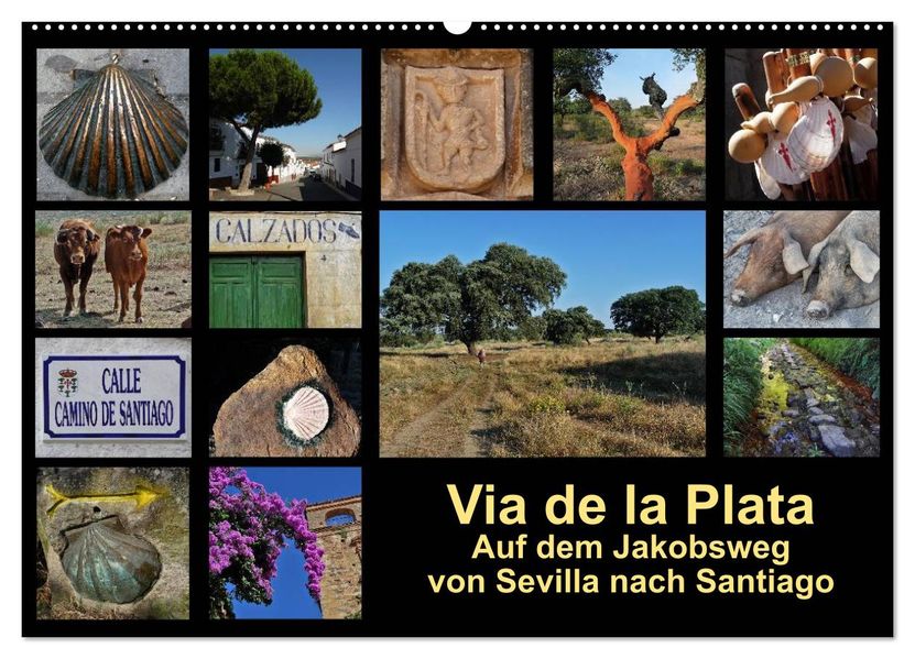 Via de la Plata - auf dem Jakobsweg von Sevilla nach Santiago (Wandkalender 2027 DIN A2 quer) CALVENDO Monatskalender
