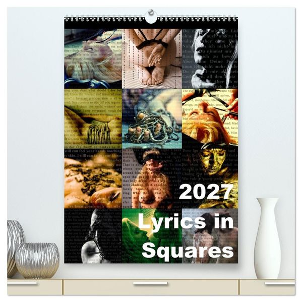 Lyrics In Squares (hochwertiger Premium Wandkalender 2027 DIN A2 hoch) Kunstdruck in Hochglanz