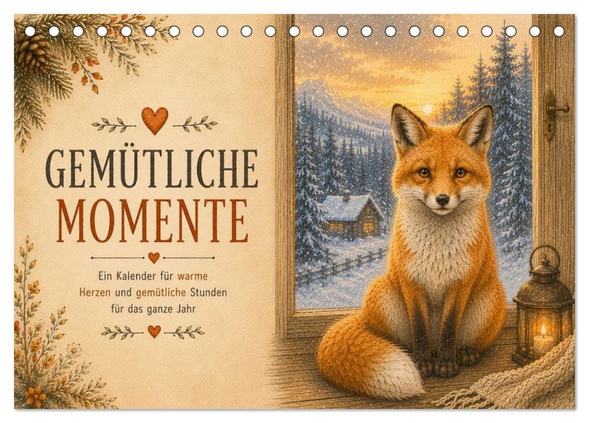 Gemütliche Momente - Ein Kalender für warme Herzen und gemütliche Stunden (Tischkalender 2027 DIN A5 quer) CALVENDO Monatskalender