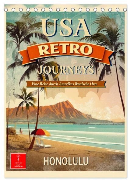 USA - Retro Journeys (Tischkalender 2027 DIN A5 hoch) CALVENDO Monatskalender