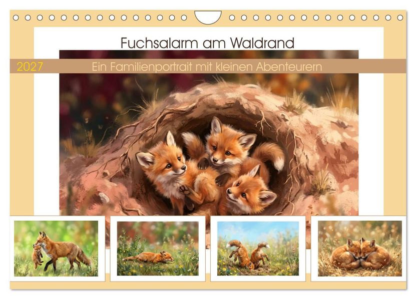 Fuchsalarm am Waldrand (Wandkalender 2027 DIN A4 quer) CALVENDO Monatskalender