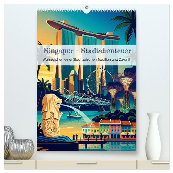 Singapur - Stadtabenteuer (hochwertiger Premium Wandkalender 2027 DIN A2 hoch) Kunstdruck in Hochglanz
