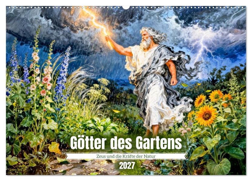Götter des Gartens - Zeus und die Kräfte der Natur (Wandkalender 2027 DIN A2 quer) CALVENDO Monatskalender