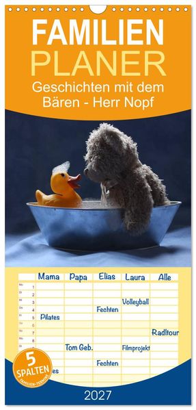 Familienplaner 2027 - Bärentraum mit 5 Spalten (Wandkalender 21 x 45 cm) CALVENDO