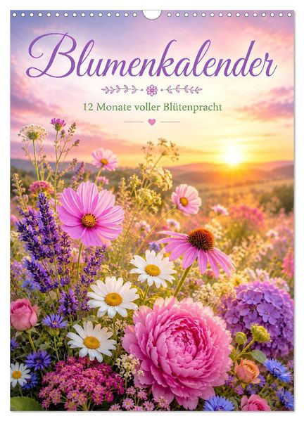 Blumenkalender (Wandkalender 2027 DIN A3 hoch) CALVENDO Monatskalender