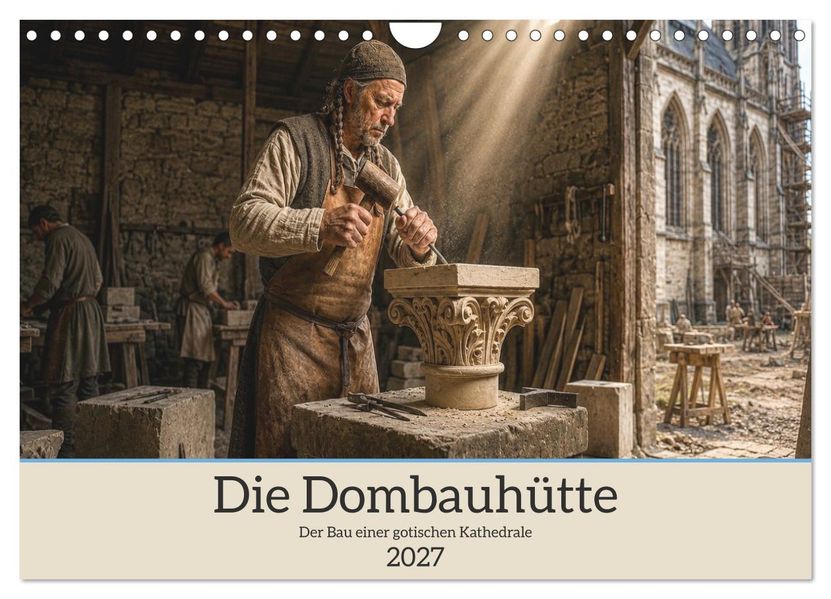 Die Dombauhütte - Der Bau einer gotischen Kathedrale (Wandkalender 2027 DIN A4 quer) CALVENDO Monatskalender