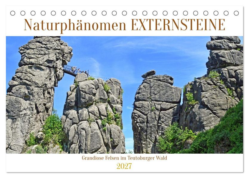 Naturphänomen Externsteine (Tischkalender 2027 DIN A5 quer) CALVENDO Monatskalender
