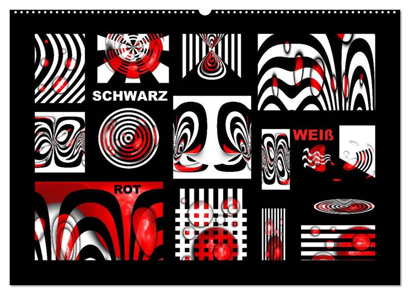 SCHWARZ WEIß ROT (Wandkalender 2027 DIN A2 quer) CALVENDO Monatskalender