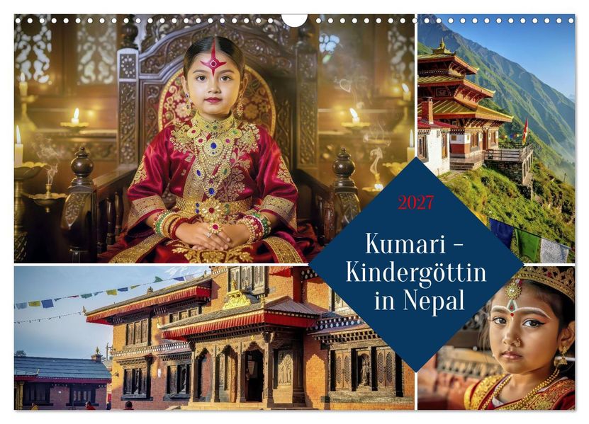 Kumari - Kindergöttin in Nepal (Wandkalender 2027 DIN A3 quer) CALVENDO Monatskalender