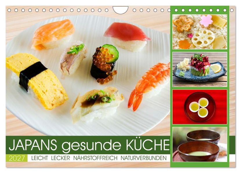 Japans gesunde Küche (Wandkalender 2027 DIN A4 quer) CALVENDO Monatskalender