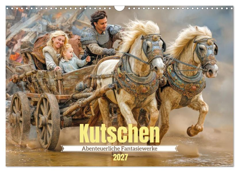Kutschen - Abenteuerliche Fantasiewerke (Wandkalender 2027 DIN A3 quer) CALVENDO Monatskalender