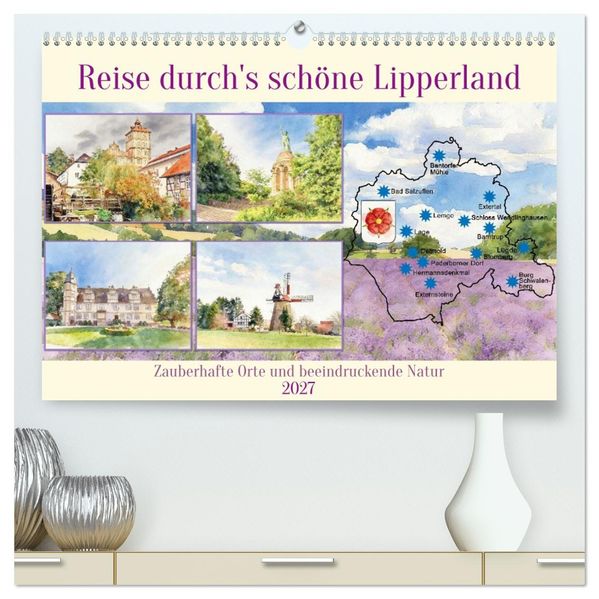 Reise durch's schöne Lipperland (hochwertiger Premium Wandkalender 2027 DIN A2 quer) Kunstdruck in Hochglanz