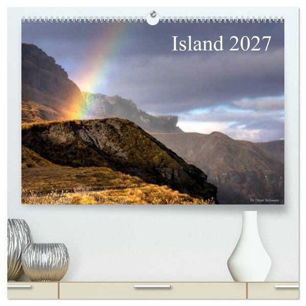 Island 2027 (hochwertiger Premium Wandkalender 2027 DIN A2 quer) Kunstdruck in Hochglanz